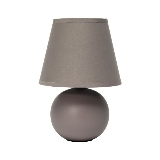 Picture of Simple Designs  Mini Ceramic Globe Table Lamp, 8-11/16inH, Gray Shade/Gray Base