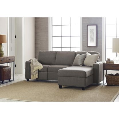 Picture of Serta Palisades Reclining Sectional With Storage Chaise, Right, Gray/Espresso