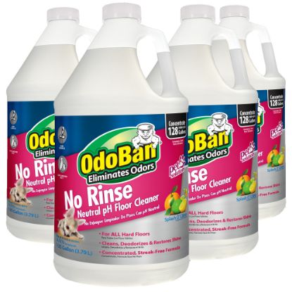 Picture of OdoBan Pet Solutions No-Rinse Neutral pH Floor Cleaner Concentrate, 1 Gallon, Pack Of 4 Jugs