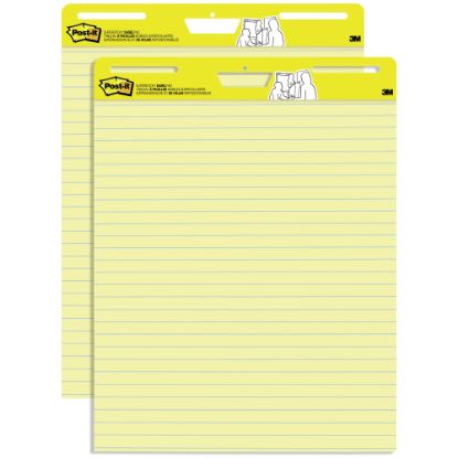 Picture of Post-it Super Sticky Easel Pads, Lined, 25in x 30in, Yellow/Blue, Pack Of 2 Pads