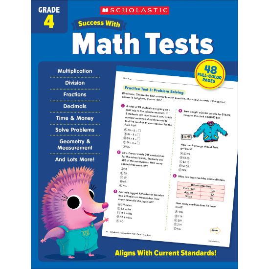 Picture of Scholastic Success With Math Tests Workbook, Grade 4