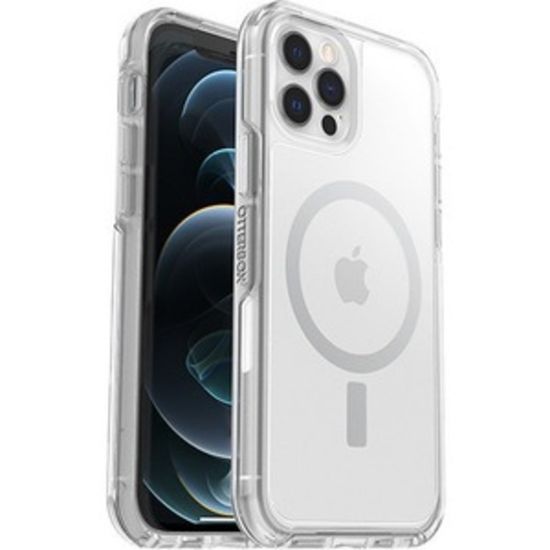 Picture of OtterBox iPhone 12 and iPhone 12 Pro Symmetry Series+ with Antimicrobial Technology Case - For Apple iPhone 12 Pro, iPhone 12 Smartphone - Clear - Drop Resistant, Bump Resistant, Bacterial Resistant - Polycarbonate, Synthetic Rubber - Retail