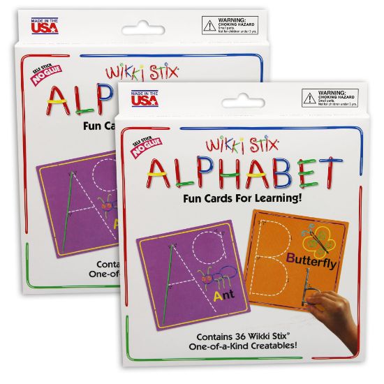 Picture of Wikki Stix Alphabet Cards Set, 7-7/16in x 7-7/16in, Pack Of 2 Sets