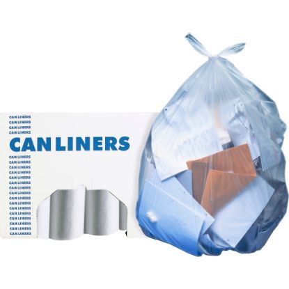 Picture of Heritage AccuFit Clear 55-gallon Can Liners - 55 gal/75 lb Capacity - 40in Width x 53in Length - 1.30 mil (33 Micron) Thickness - Clear - 100/Carton - Can