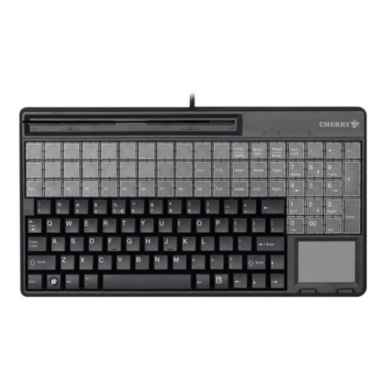 Picture of CHERRY SPOS G86-61411 - Keyboard - with touchpad, magnetic card reader - USB - QWERTY - black