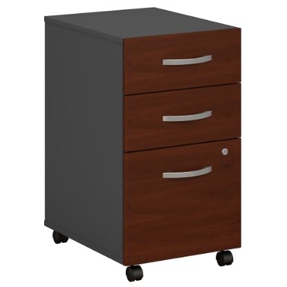 Picture of Bush Business Furniture Components 21inD Vertical 3-Drawer Mobile File Cabinet, Hansen Cherry/Graphite Gray, Standard Delivery