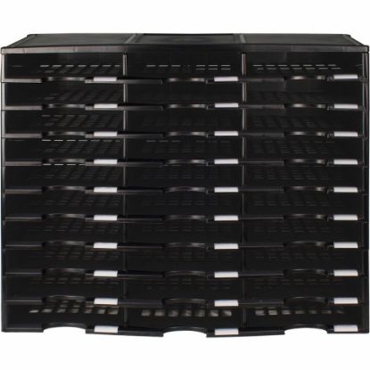 Picture of Storex Stackable Literature Sorter - 15000 x Sheet - 30 Compartment(s) - 9.50in x 12in - 25.5in Height x 14.1in Width31.4in Length - Black - Plastic - 1 Each