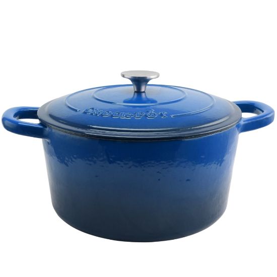 Picture of Crock-Pot Artisan 7-Quart Round Cast Iron Dutch Oven, Sapphire Blue