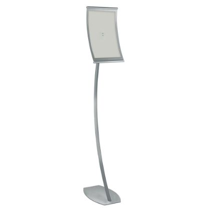 Picture of Azar Displays Curved Steel-Frame Floor Stand Sign Holder, 14in x 8 1/2in, Silver