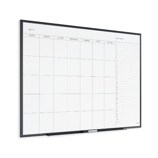 Picture of U Brands Magnetic Dry-Erase Monthly Calendar Board, 48in X 36in, Black Aluminum Frame, Actual Size 47in X 35in (2900U00-01)