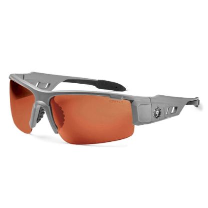 Picture of Ergodyne Skullerz Safety Glasses, Dagr, Polarized, Matte Gray Frame, Copper Lens