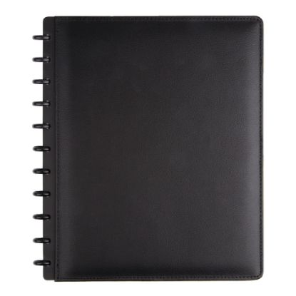 Picture of TUL Discbound Notebook With Leather Cover, Letter Size, Narrow Ruled, 60 Sheets, Black