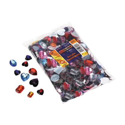 Picture of Creativity Street Acrylic Gemstones & Buttons, Assorted Sizes, Assorted Colors, 1 Lb Bag