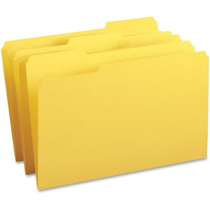 Picture of Business Source 1/3-Cut Tab Colored File Folders, Legal Size, Yellow, Box Of 100 Folders