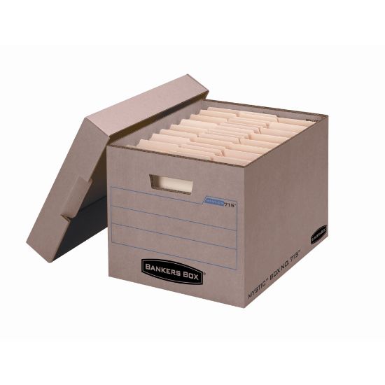 Picture of Bankers Box Mystic Storage Boxes With Lift-Off Lids, Letter/Legal Size, 10in x 12in x 15in, 85% Recycled, Kraft, Case Of 25