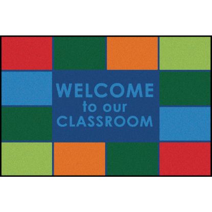 Picture of Carpets for Kids KID$Value Rugs Classroom Welcome Activity Rug, 4ft x 6ft , Blue