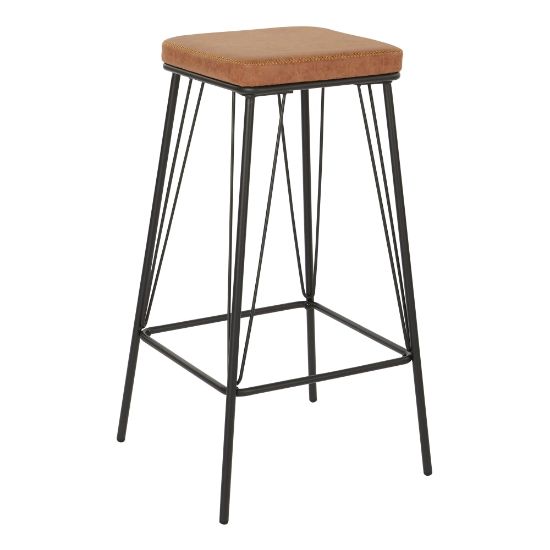 Picture of Ave Six Mayson 30inH Polyester Barstools, Sand/Gunmetal, Set Of 2 Barstools