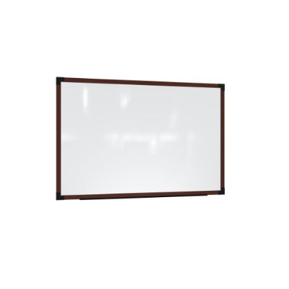 Picture of Ghent Prest Magnetic Dry-Erase Whiteboard, Porcelain, 26-1/4in x 38-1/4in, White, Carmel Oak Wood Frame