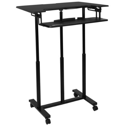 Picture of Mount-It! MI-7968 Rolling Sit-Stand Workstation, 46-3/4inH x 34inW x 22inD, Black