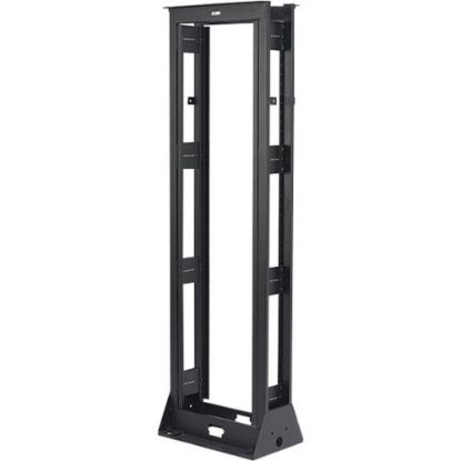 Picture of Eaton Two Post Seismic Relay Rack - 45U Rack Height x 18.30in Rack Width - Black - Steel - 900 lb Maximum Weight Capacity