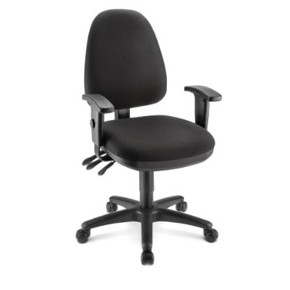 Picture of WorkPro Patriot Multifunction Ergonomic Fabric Task Chair, Black, BIFMA Compliant