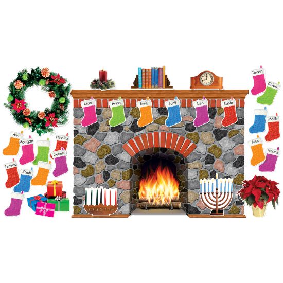 Picture of Scholastic Teachers Friend Holiday Hearth Bulletin Board Set, Pre-K - Grade 5