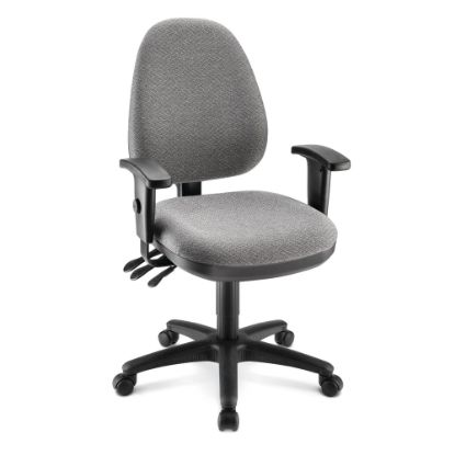 Picture of WorkPro Patriot Multifunction Ergonomic Fabric Task Chair, Gray/Black, BIFMA Compliant