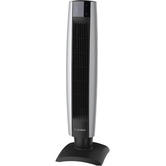 Picture of Lasko 2711 Floor Fan - 3 Speed - Oscillating, Timer, Carrying Handle, Quiet, Safety Fuse, Electronic Control Panel, Space Saving, Remote Control Storage - 34in Height x 11.4in Width