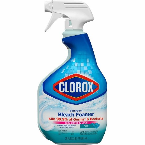 Picture of Clorox Disinfecting Bathroom Foamer with Bleach - Spray - 30 fl oz (0.9 quart) - 1 Each - Clear