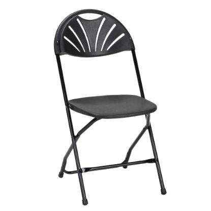 Picture of Cosco Classic Collection Fan Back Resin Folding Chair, Black, Pack Of 8