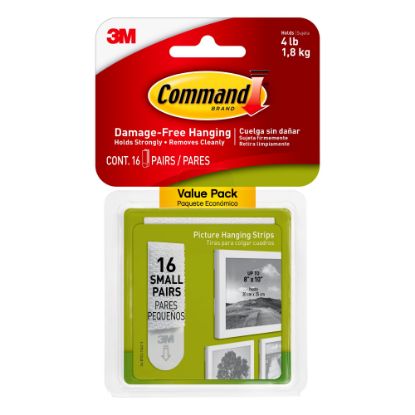 Picture of Command Small Picture Hanging Strips, 16-Pairs (32-Command Strips), Damage-Free, White