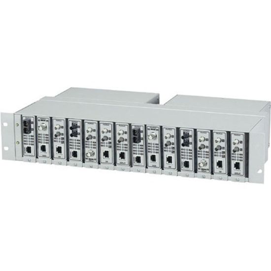 Picture of Black Box FlexPoint 14-Slot Media Converter Chassis - 2 x Number of Power Supplies Supported - Rack-mountable, Wall Mount, Standalone