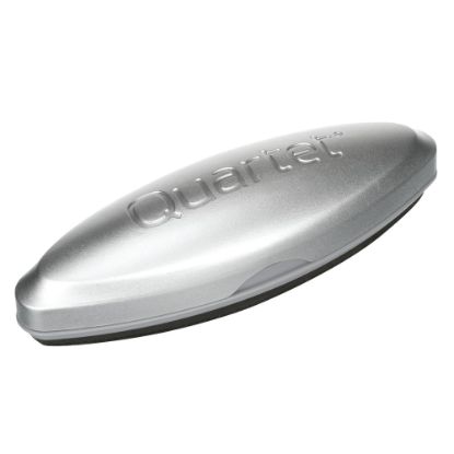 Picture of Quartet Premium Magnetic 3-In-1 Glass Board Eraser, 1 3/8inH x 2inW x 6 1/2inD, Silver