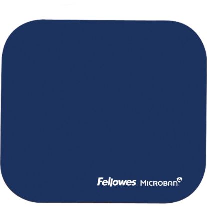 Picture of Fellowes Mouse Pad With Microban, 8in x 9in, Blue, 1 Each