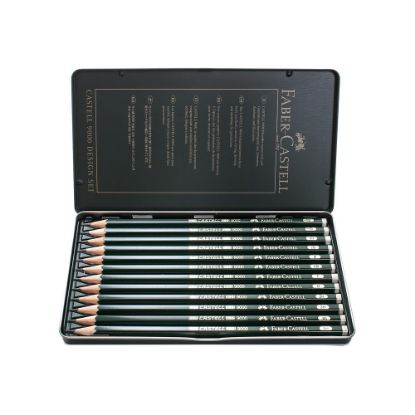 Picture of Faber-Castell 9000 Graphite Sketch Pencils, 5B - 5H, Design, Set Of 12