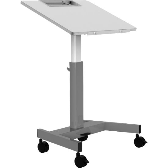 Picture of Luxor Pneumatic Adjustable-Height Flip-Top 28inW Student Desk/Nesting Desk, Gray