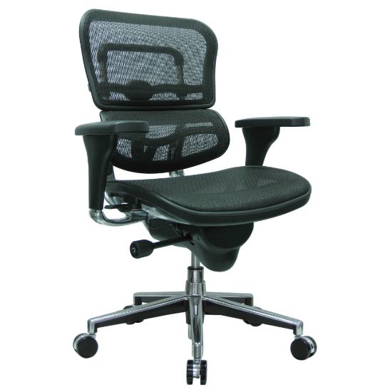 Picture of Eurotech Ergohuman Mid-Back Ergonomic Mesh Chair, Gray/Chrome