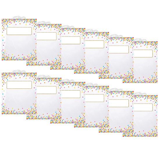 Picture of Ashley Productions Hanging Confetti Pattern Storage Bags, 10-1/2in x 12-1/2in, 6 Bags Per Pack, Set Of 2 Packs