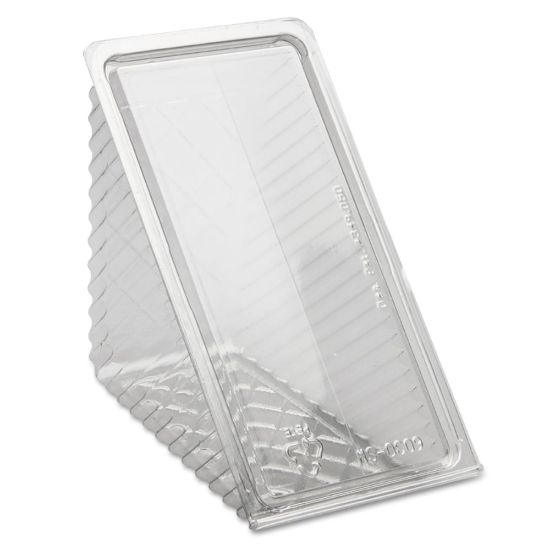 Picture of Pactiv Hinged-Lid Sandwich Wedges, Clear, 85 Wedges Per Pack, Case Of 3 Packs