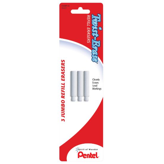 Picture of Pentel Twist-Erase Mechanical Pencil Eraser Refills, Pack Of 3