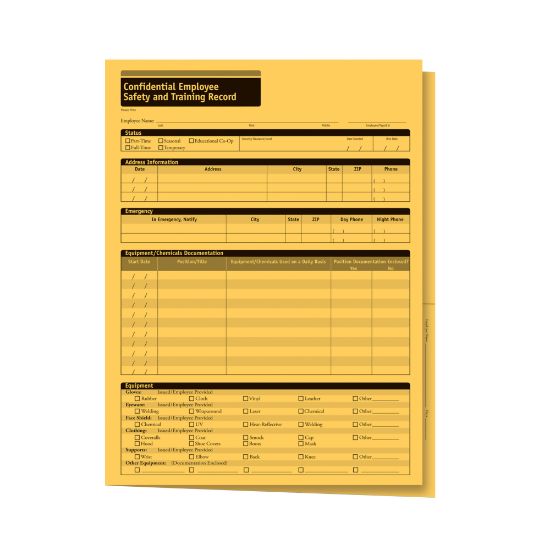 Picture of ComplyRight Confidential Employee Safety And Training Record Folders, 9-1/2in x 11-3/4in, Pack Of 25