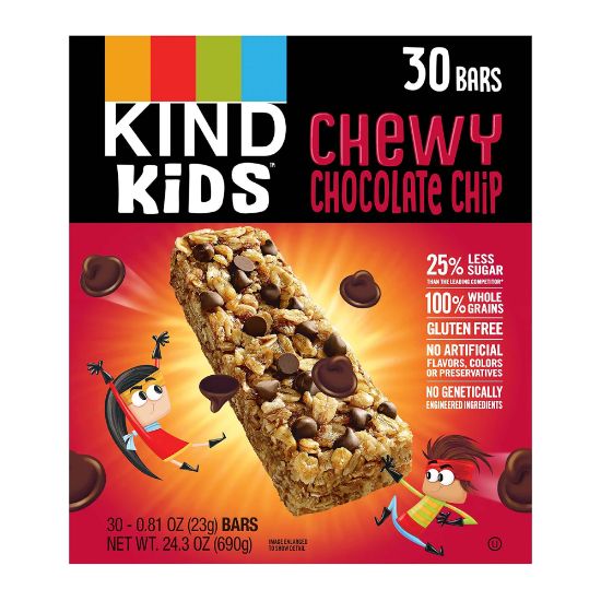 Picture of KIND Kids Chewy Chocolate Chip Bars, 0.81 Oz, Pack Of 30 Bars