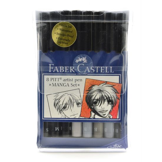 Picture of Faber-Castell Manga Pens, Assorted Colors, Pack Of 8