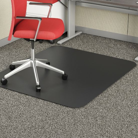 Picture of Deflecto Chair Mat For Commercial-Grade Carpeting, 45inW x 53inD, Rectangle, Black