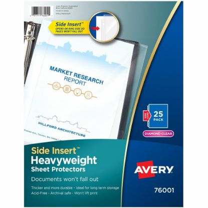 Picture of Avery Side Insert Sheet Protectors - For Letter 8 1/2in x 11in Sheet - Clear - Polypropylene - 25 / Pack