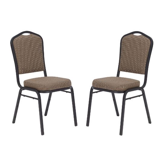 Picture of National Public Seating 9300 Series Deluxe Upholstered Banquet Chairs, Natural Taupe/Black, Pack Of 2 Chairs