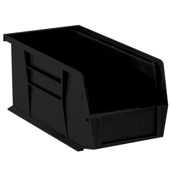 Picture of Partners Brand Plastic Stack & Hang Bin Boxes, Small Size, 10 7/8in x 5 1/2in x 5in, Black, Pack Of 12