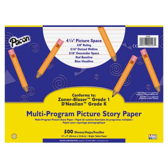 Picture of Pacon Multi-Program Handwriting Picture Story Paper, Pack Of 500