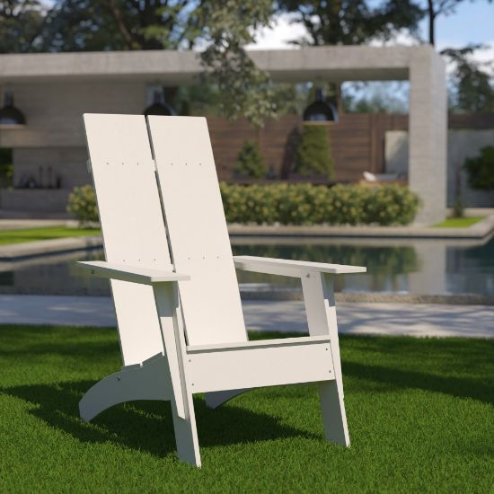 Picture of Flash Furniture Sawyer Modern All-Weather Poly Resin Wood Adirondack Chair, White