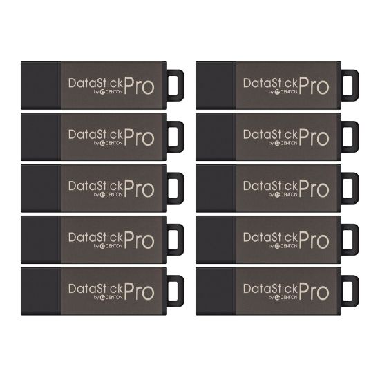 Picture of Centon DataStick Pro USB 2.0 Flash Drives, 32GB, Gray, Pack Of 10 Flash Drives